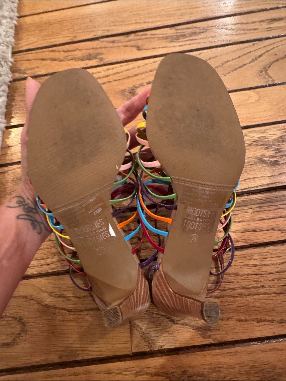 Mootsies Tootsies Lanza rainbow strappy heels - Picture 8 of 10
